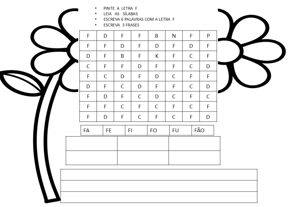 % Atividades de escrita, palavras e frases 1