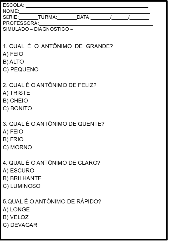Simulados diagnósticos 1 ano 6 % Simulados diagnósticos 1 ano