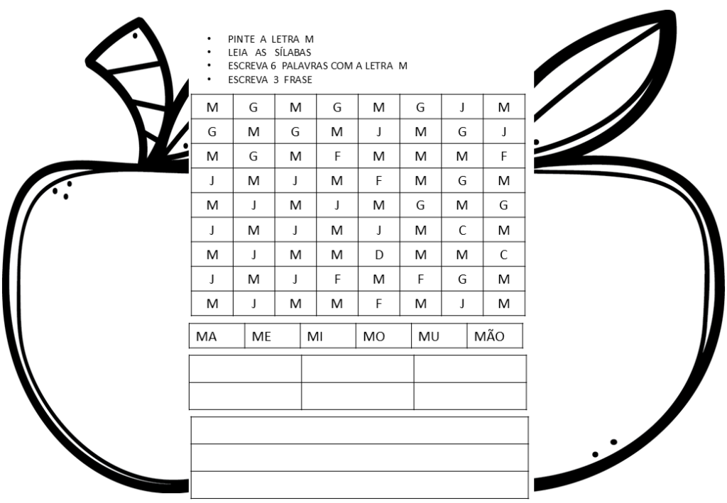 % Atividades de escrita, palavras e frases 1