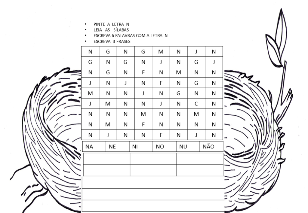% Atividades de escrita, palavras e frases 1